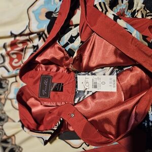 Ann Taylor LOFT Red and Black Floral Dress